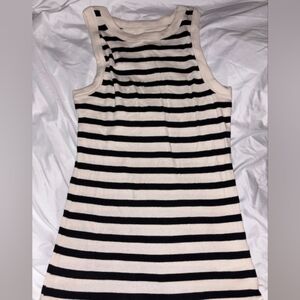 a new day Black and White Striped Tee